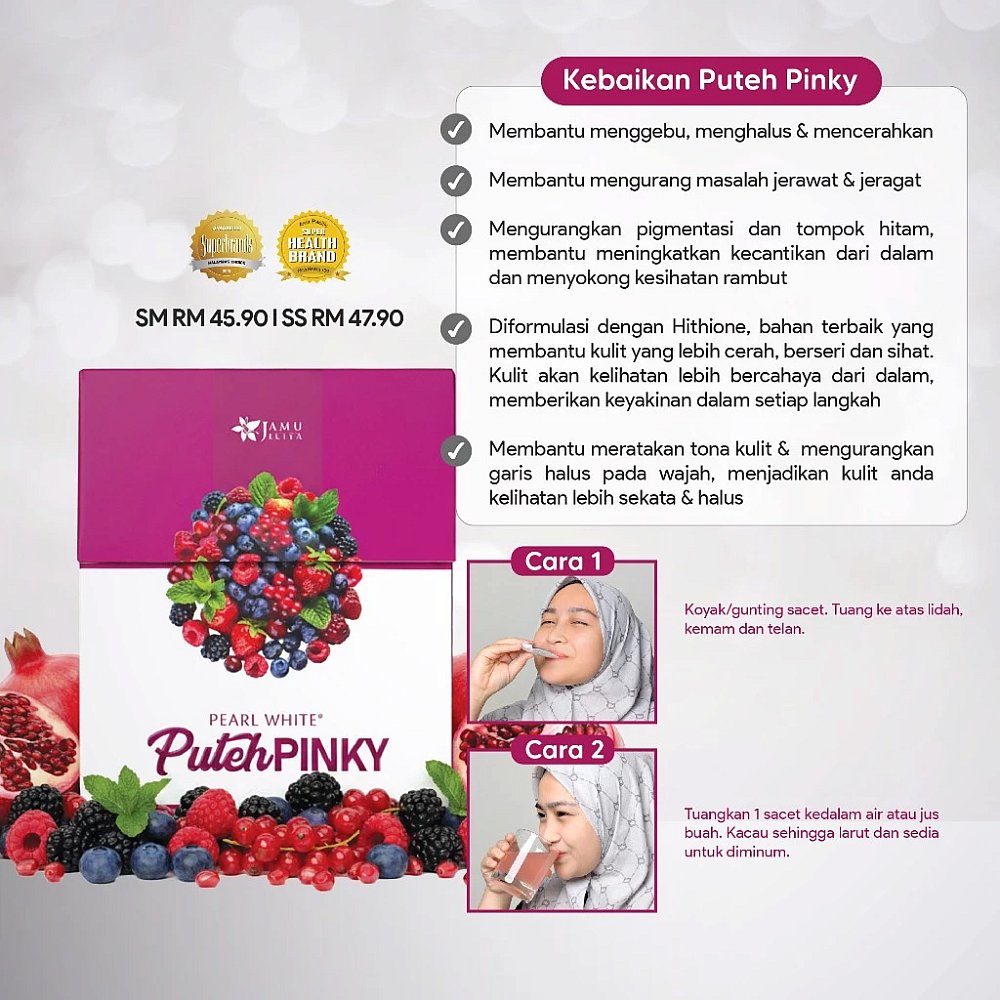 PEARL WHITE PUTEH PINKY - Tanpa Kolagen
